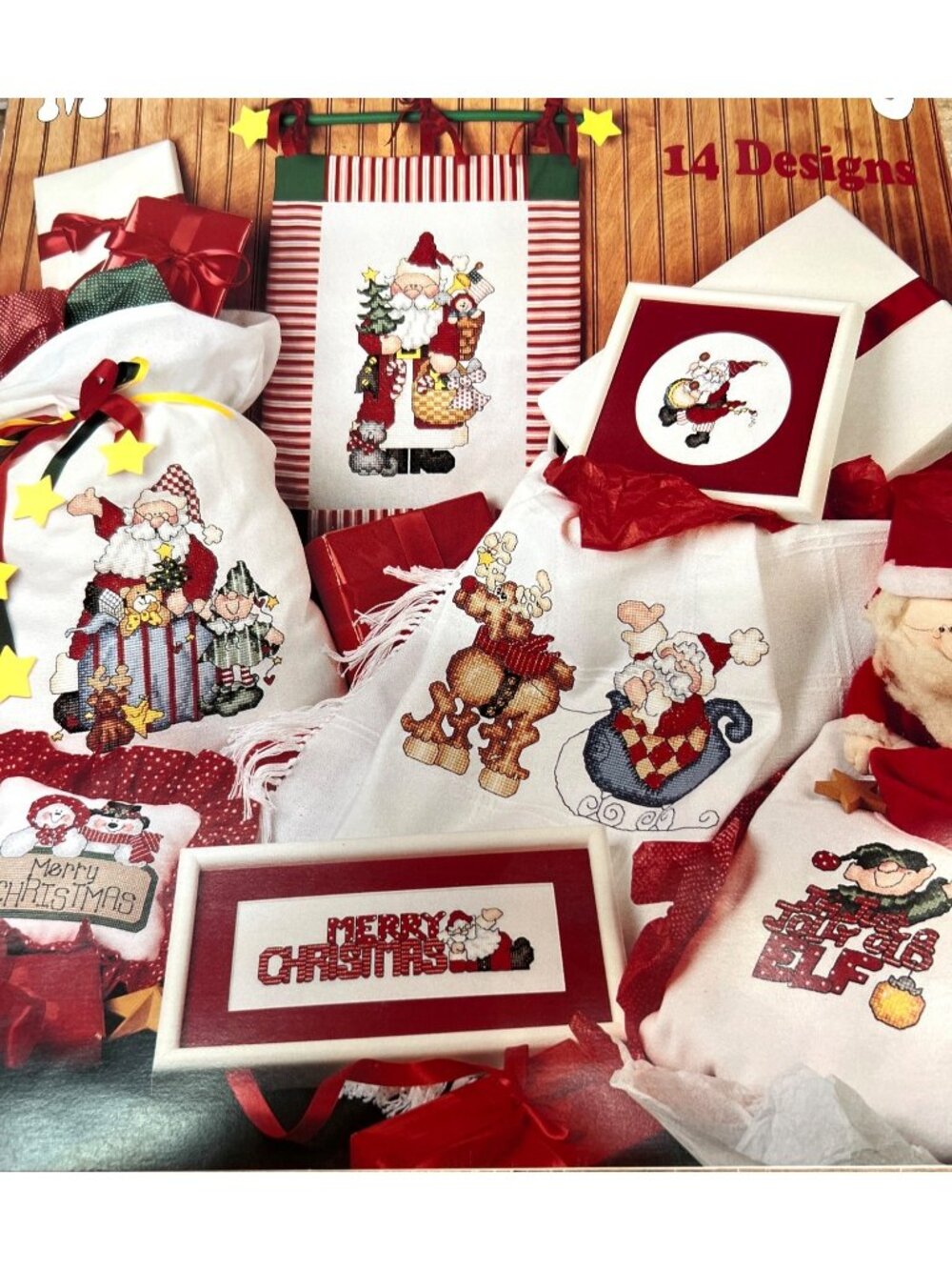 Merry Christmas Cross-Stitch Booklet 14 Festive Designs Holiday Craft Patterns
